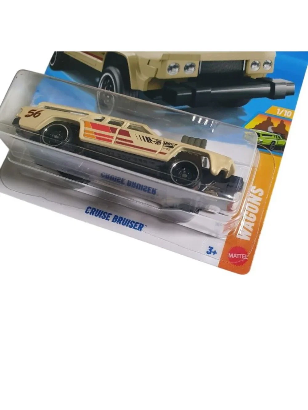 Hot Wheels Cruise Bruiser Wagons 1/10 Beige Red Die Cast Collectible Mattel Edit